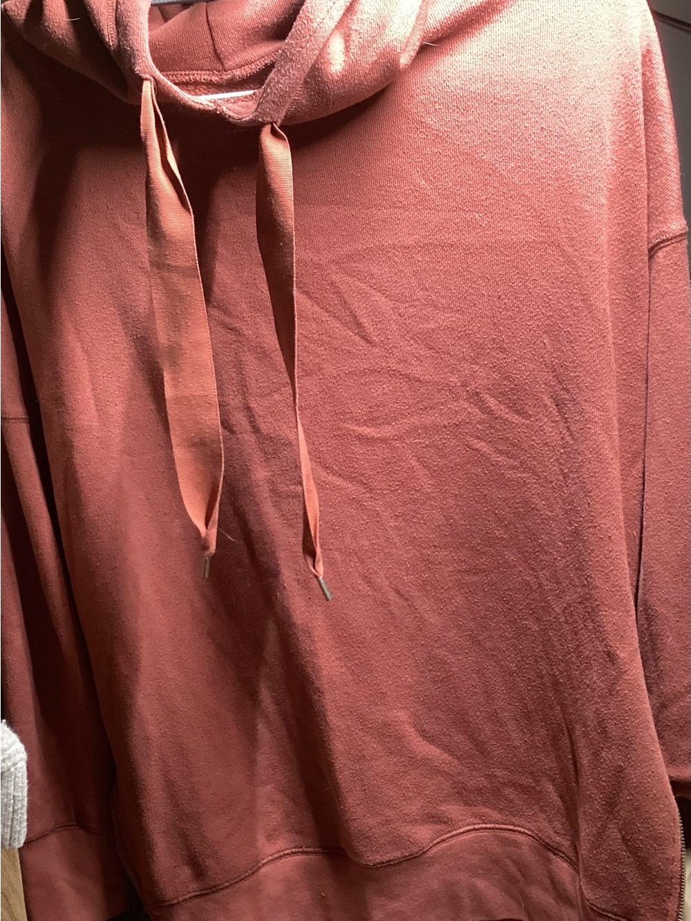 Aerie Oversized Hooded Pullover in Rusty Terracotta